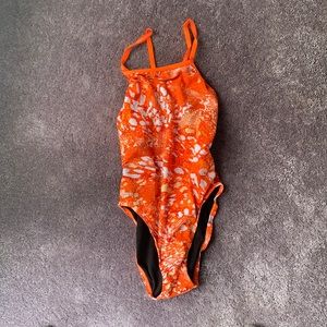 Orange snake print speedo swimsuit